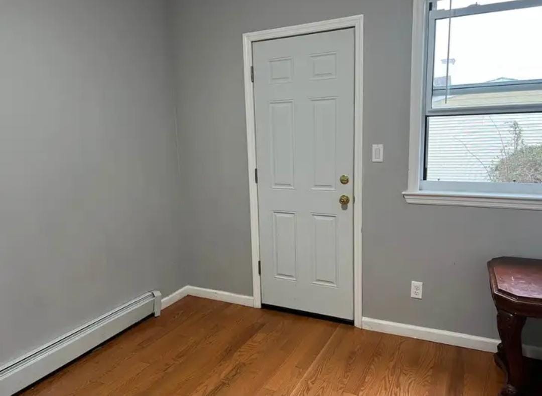 Empty room with gray walls