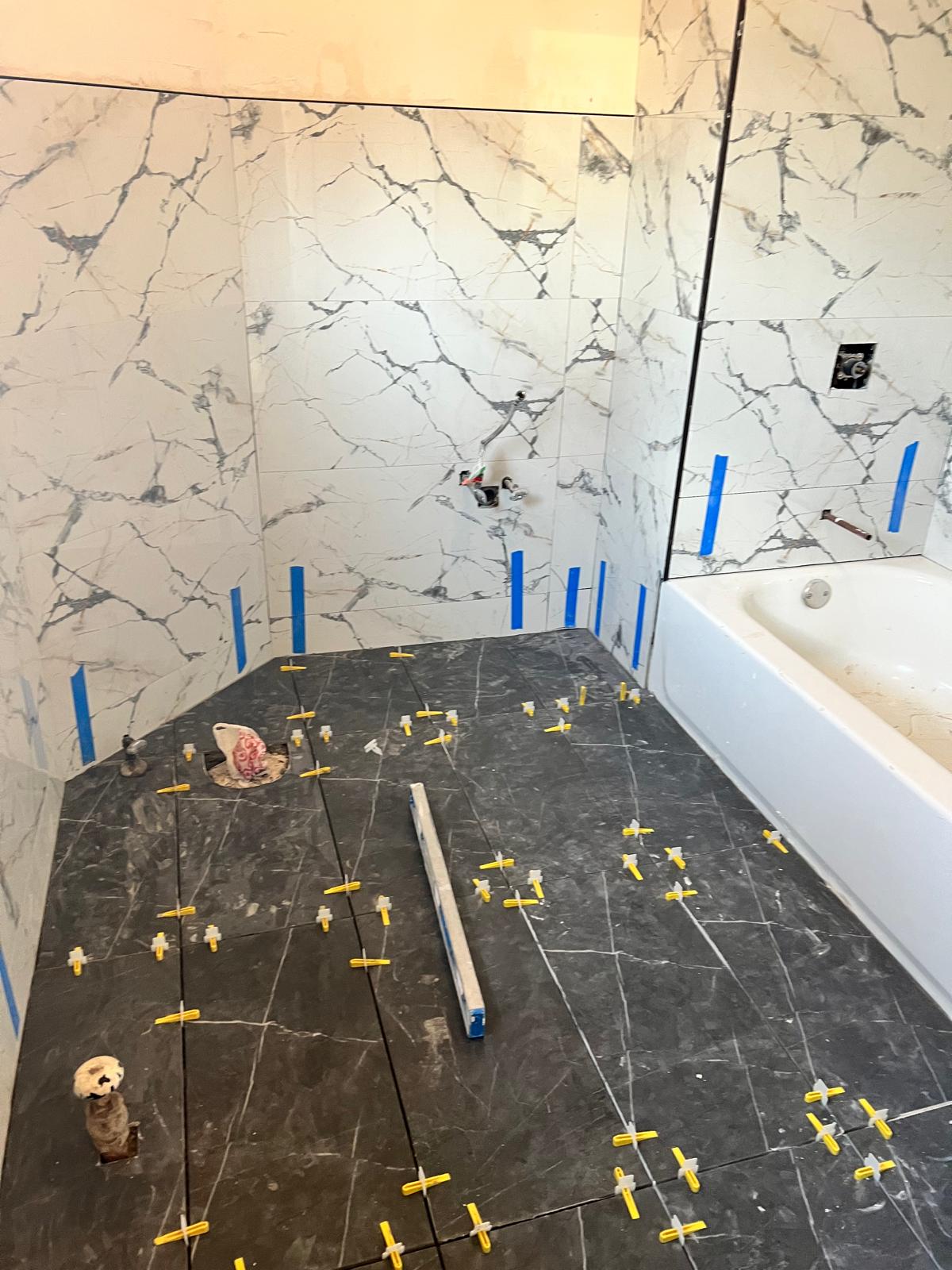 Bathroom under tile construction