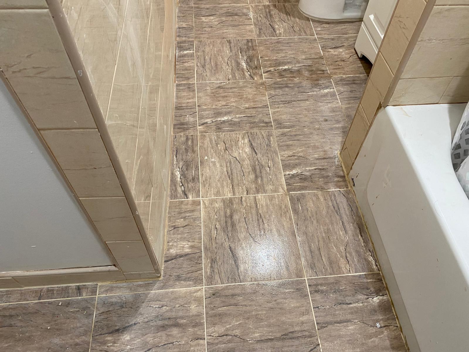 Bathroom floor tiles and walls